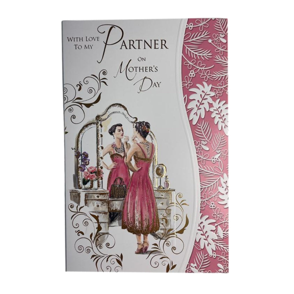 To My Partner Lady Doing Make-up Design Mother's Day Card
