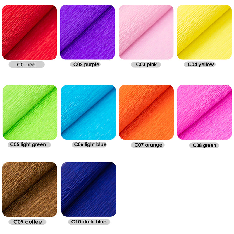 Pack of 10 Coffee Crepe Paper 50 x 200cm