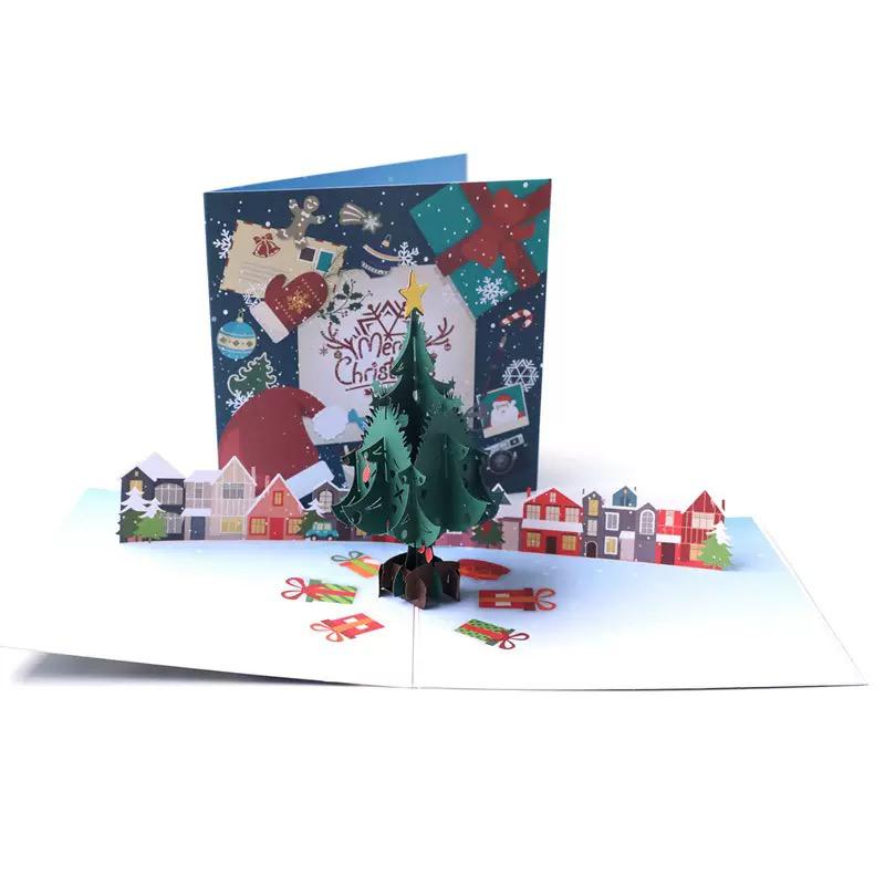 Festive City Glow 3D Pop Up Christmas Card
