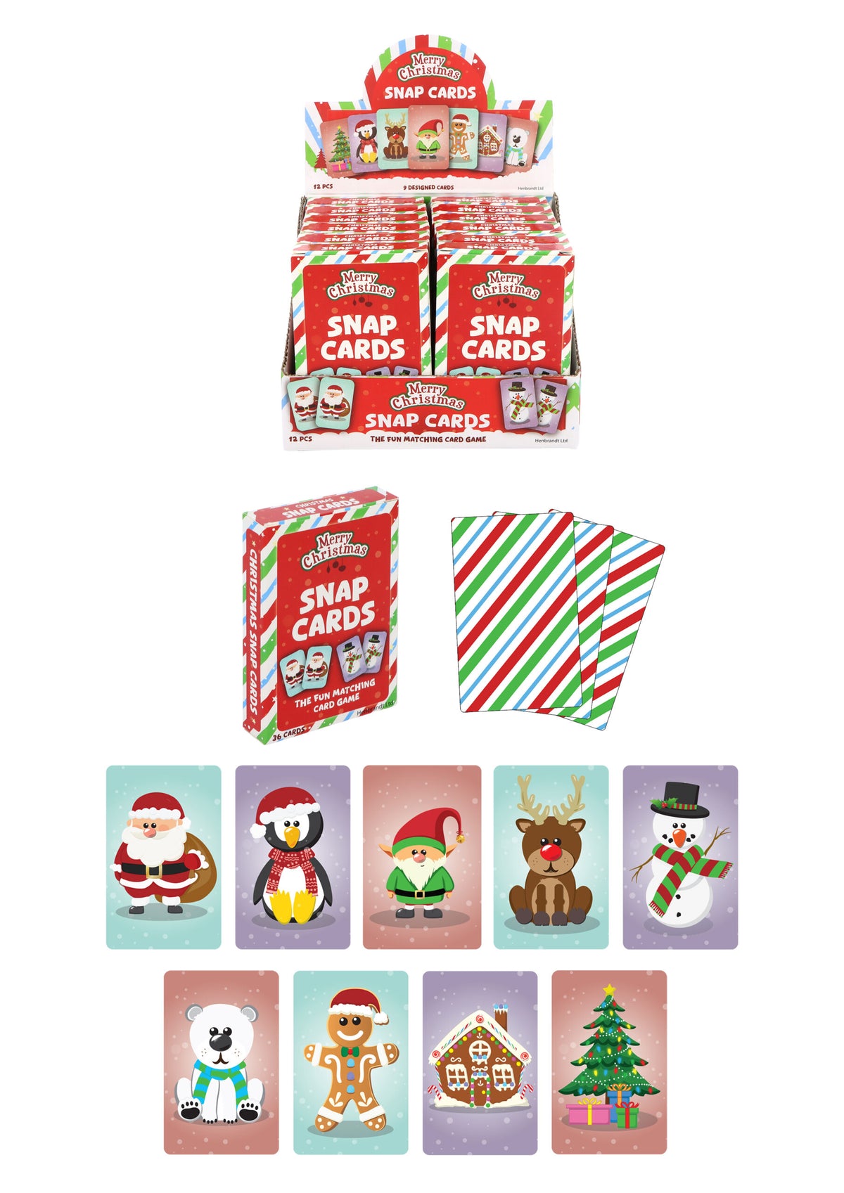 Pack of 24 Christmas Snap Card Games (9cm x 6cm) - Memory Pair Game Xmas Stocking Filler Eve Box