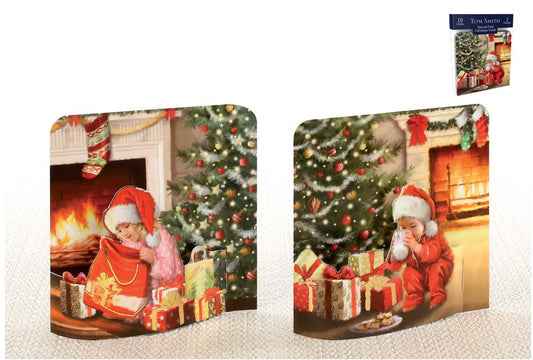 Pack of 10 Special Fold Christmas Evening Design Cards