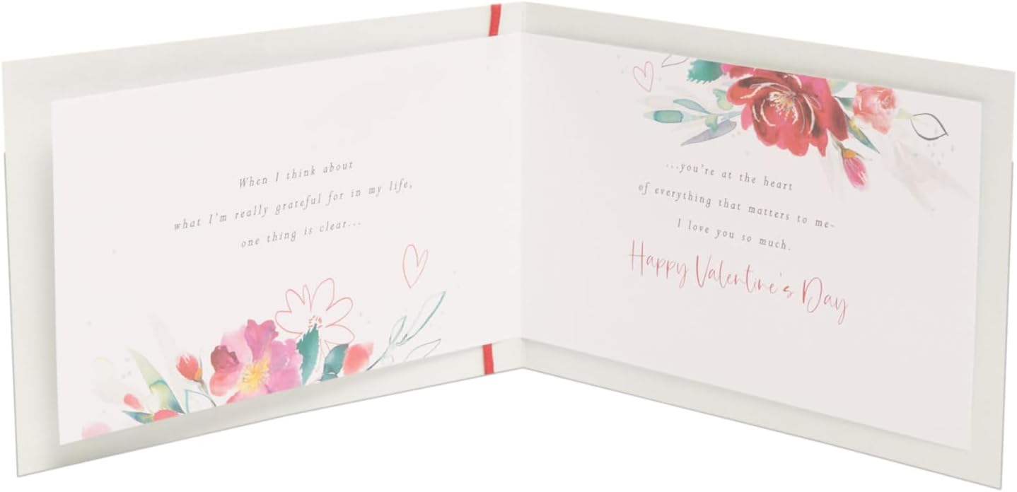 Pink Floral Design Wife Valentine's Day Card