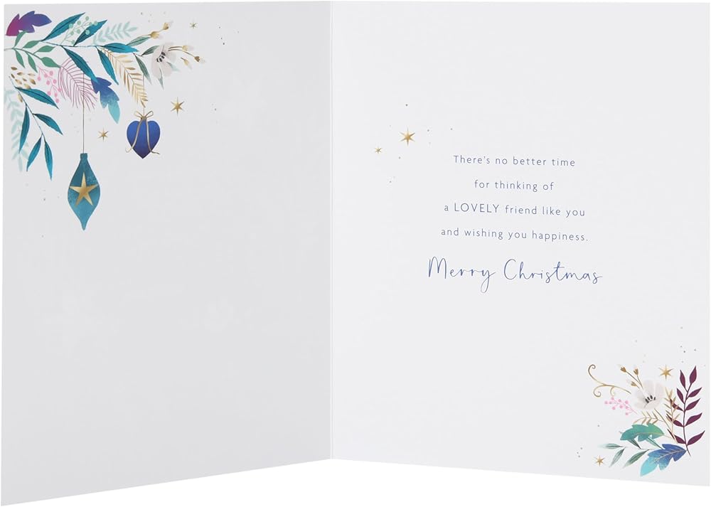 Large Floral Wreath Design Special Friend Christmas Card