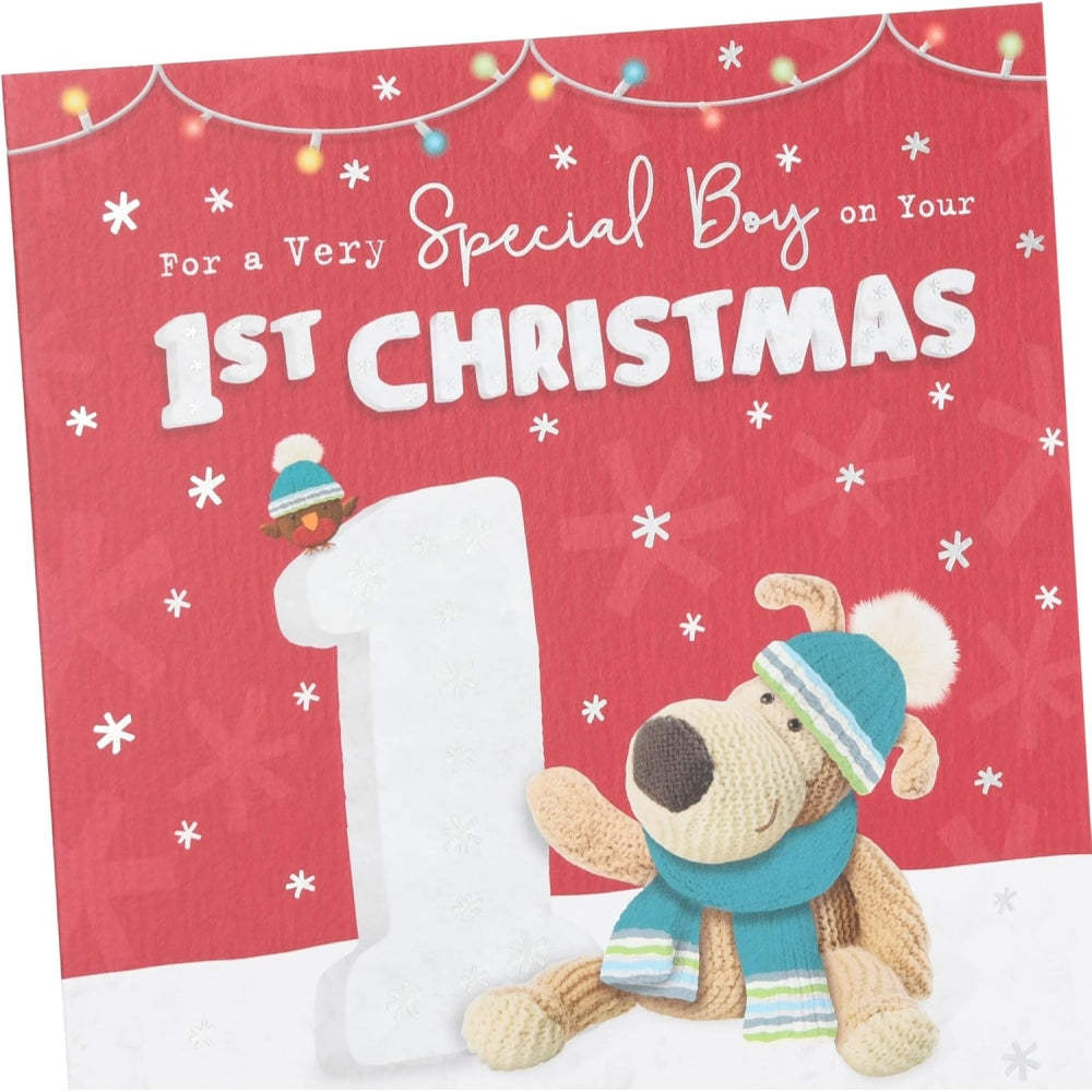 Boofle with Number Special Boy 1st Christmas Card