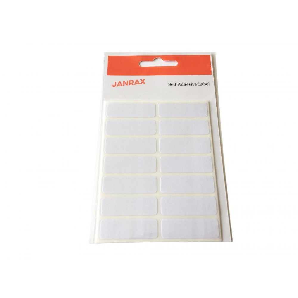 Pack of 98 White 12x38mm Rectangular Labels - Adhesive Stickers