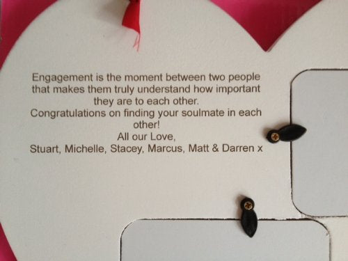On Your Wedding Day Hanging Heart Photo Frame with 2 4" x 3" spaces