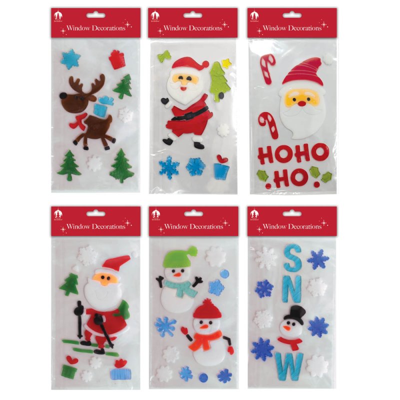 Single Medium Christmas Window Gel Sticker