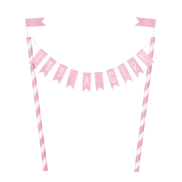 "It's a Girl" Baby Shower Bunting Cake Topper