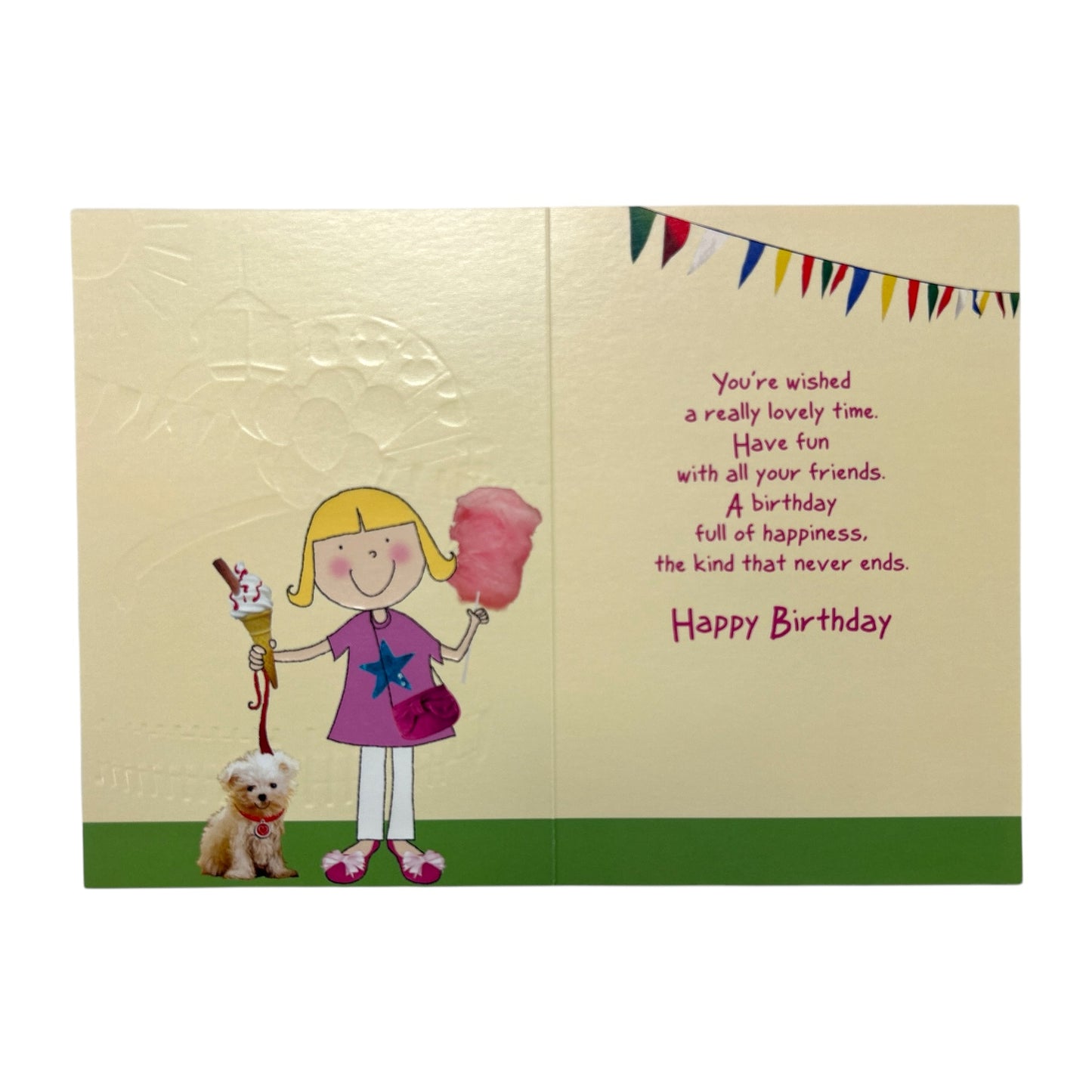 Age 6 Female Juvenile Funfair Scene Birthday Card