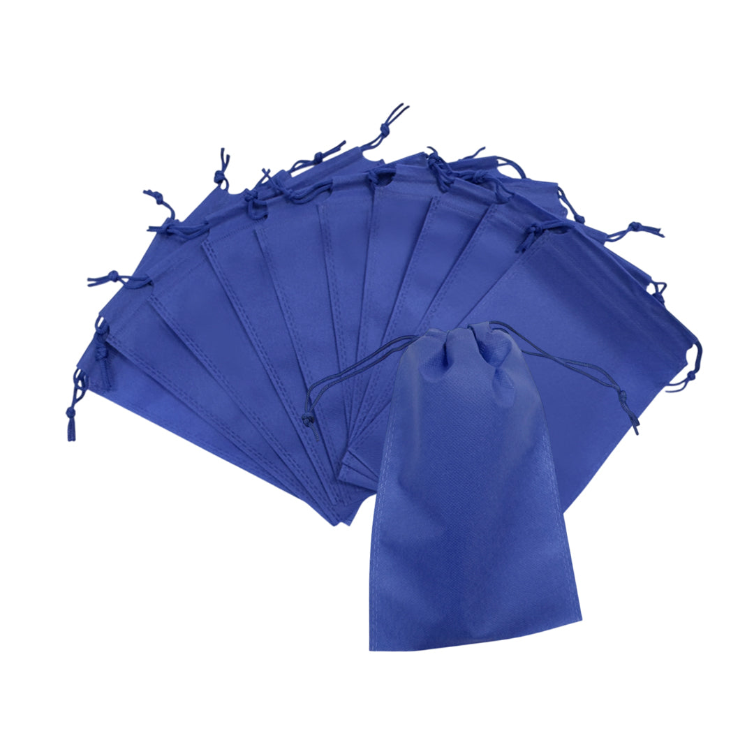 Pack of 50 Blue Coloured 25x16cm Non-Woven Drawstring Bags
