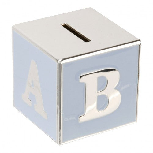 Especially For You Silver Plated ABC Money Bank Blue For Boy