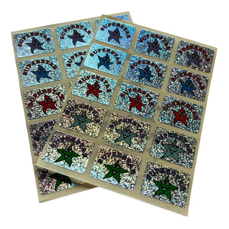 Pack of 30 Holographic Superstar Motivational Stickers