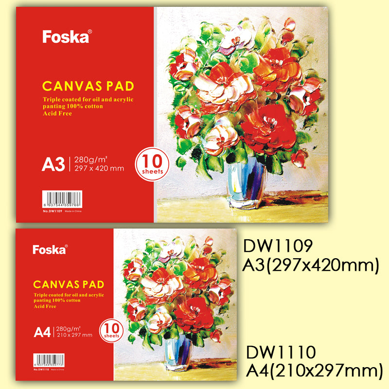 A4 10 Sheets Canvas Pad