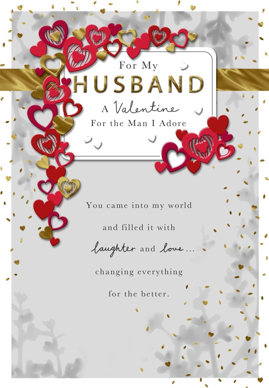 Man I Adore Husband Handfinished Large Valentine's Day Card