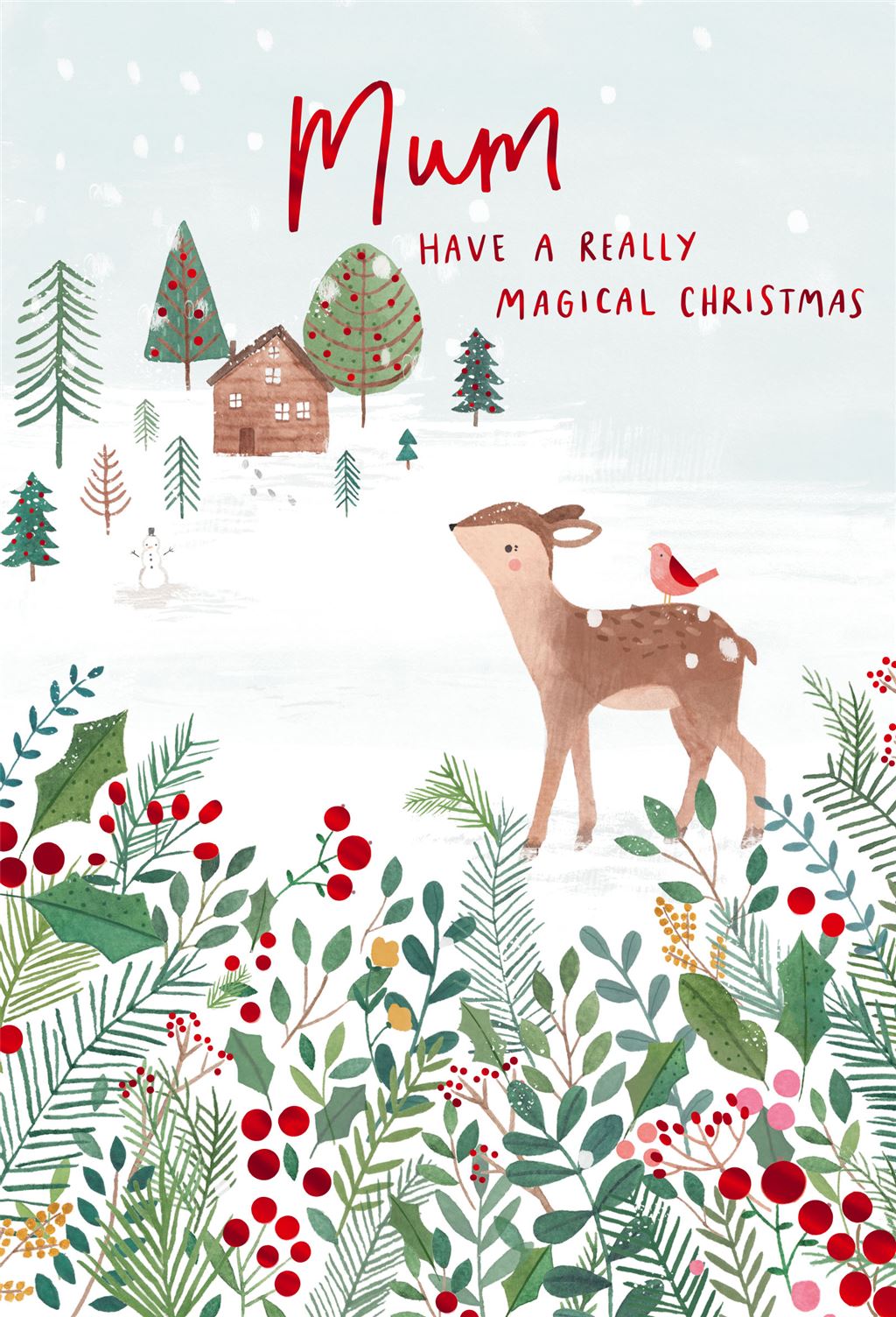 Winter Scene Design Mum Christmas Card