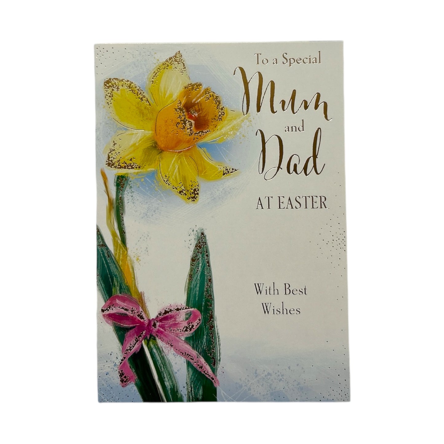 To Mum And Dad Beautiful Yellow Tulip Flower Design Easter Card