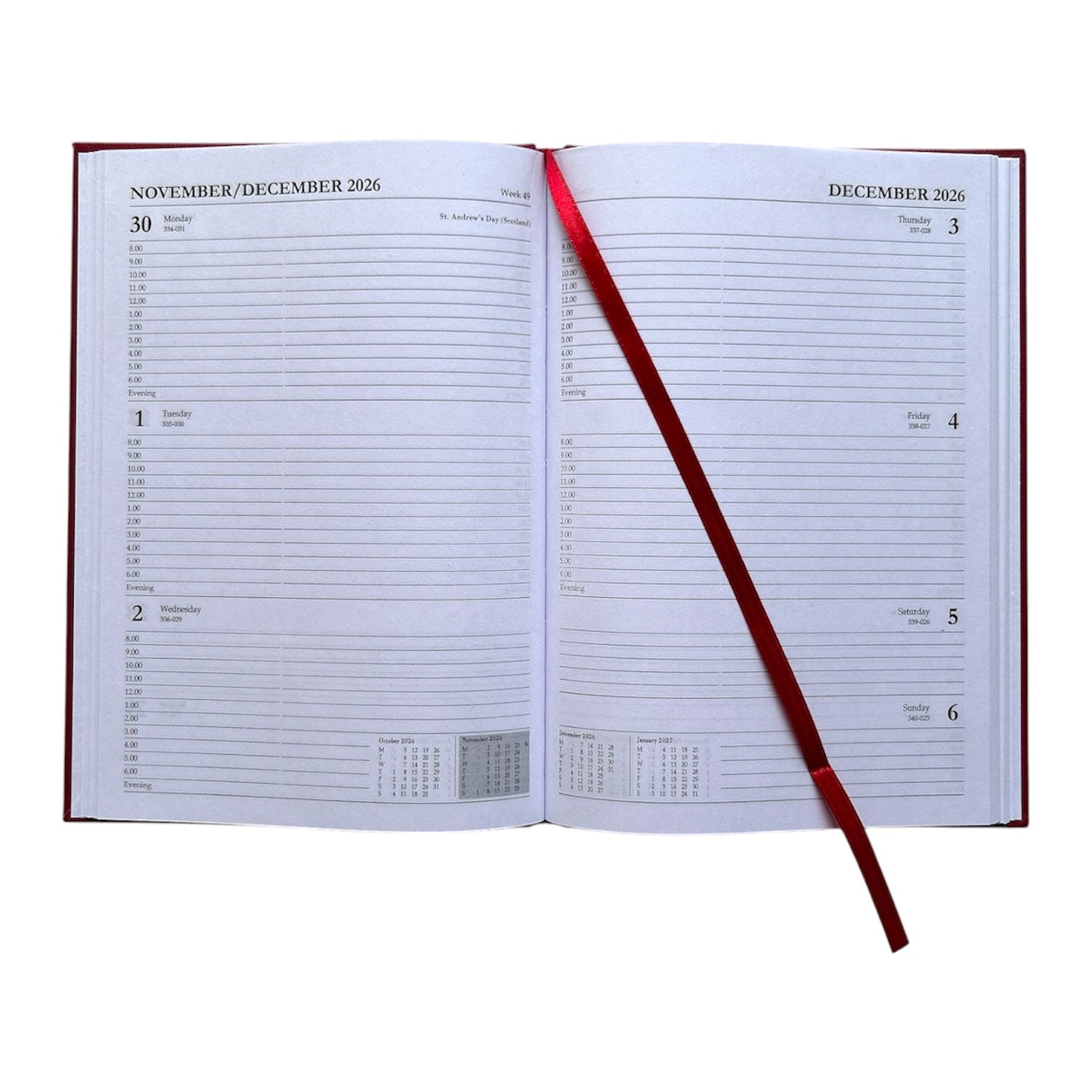 Janrax 2026-2027 A5 Week To View Burgundy Academic Diary