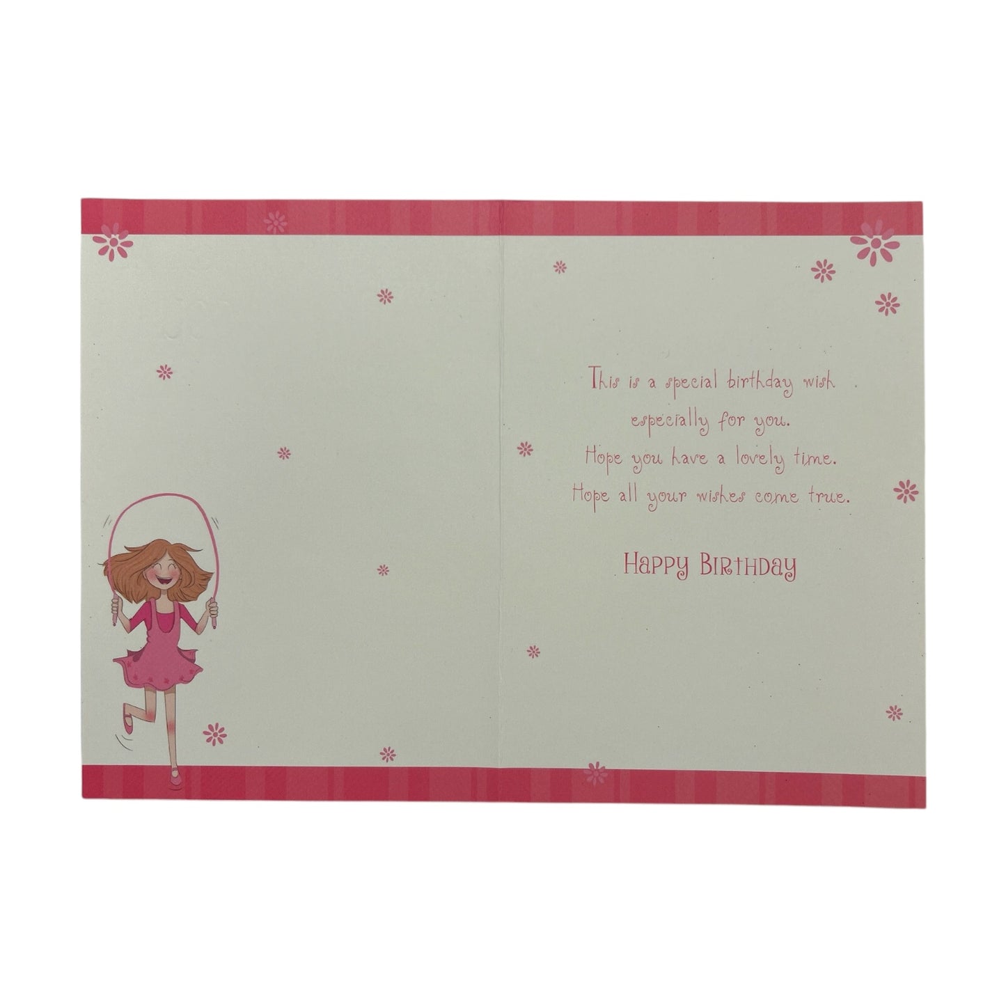 To Cousin Female Juvenile Girl Skipping Design Birthday Card
