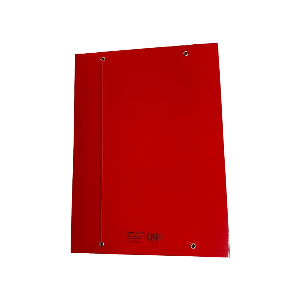 Pack of 6 Red Laminated Card 3 Flap Folder with Elastic Closure 600gsm