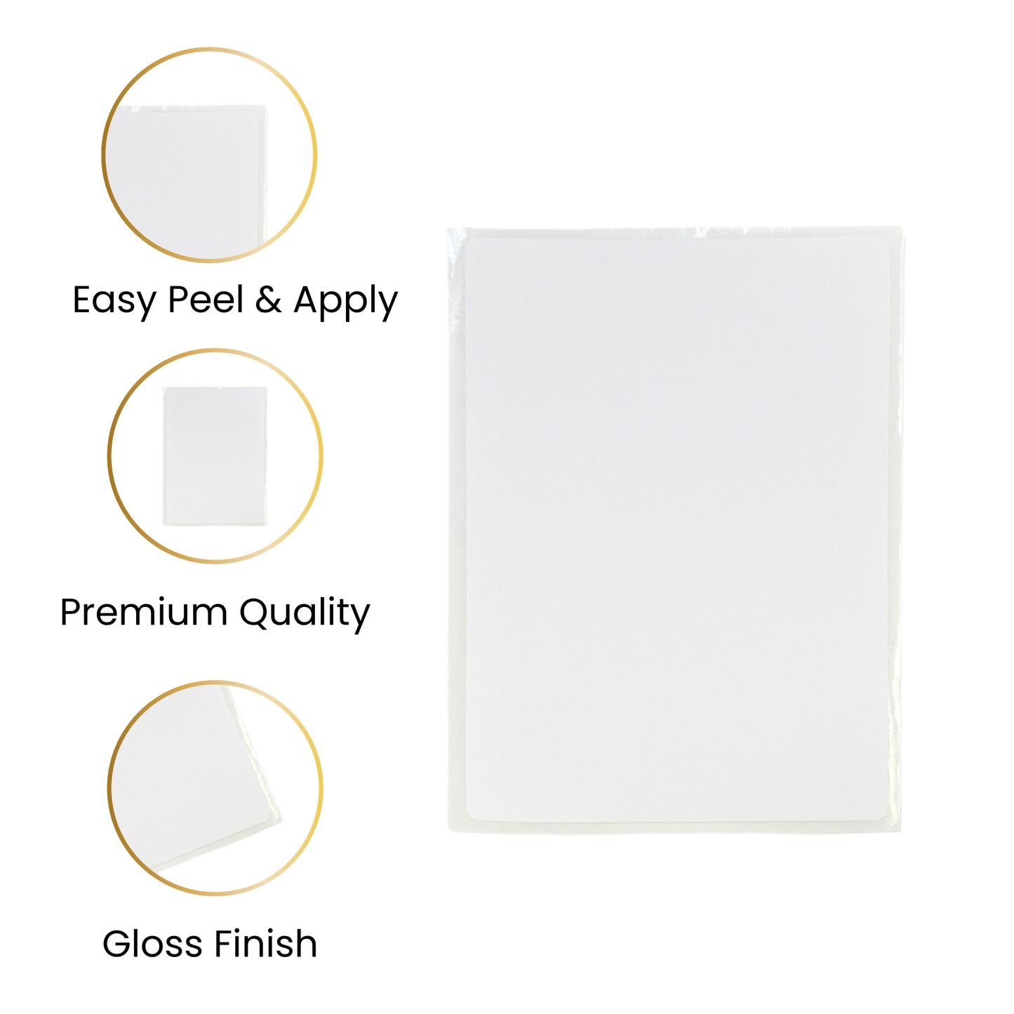 Pack of 42 White 80x110mm Rectangular Labels - Adhesive Stickers