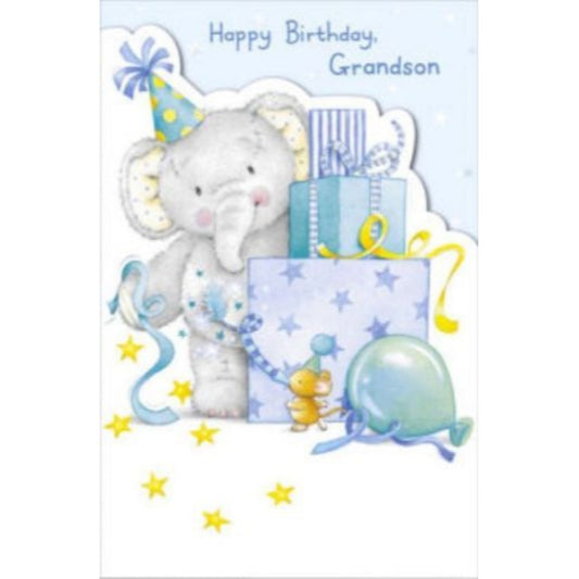 Elliot and Buttons Grandson Diecut Birthday Card 