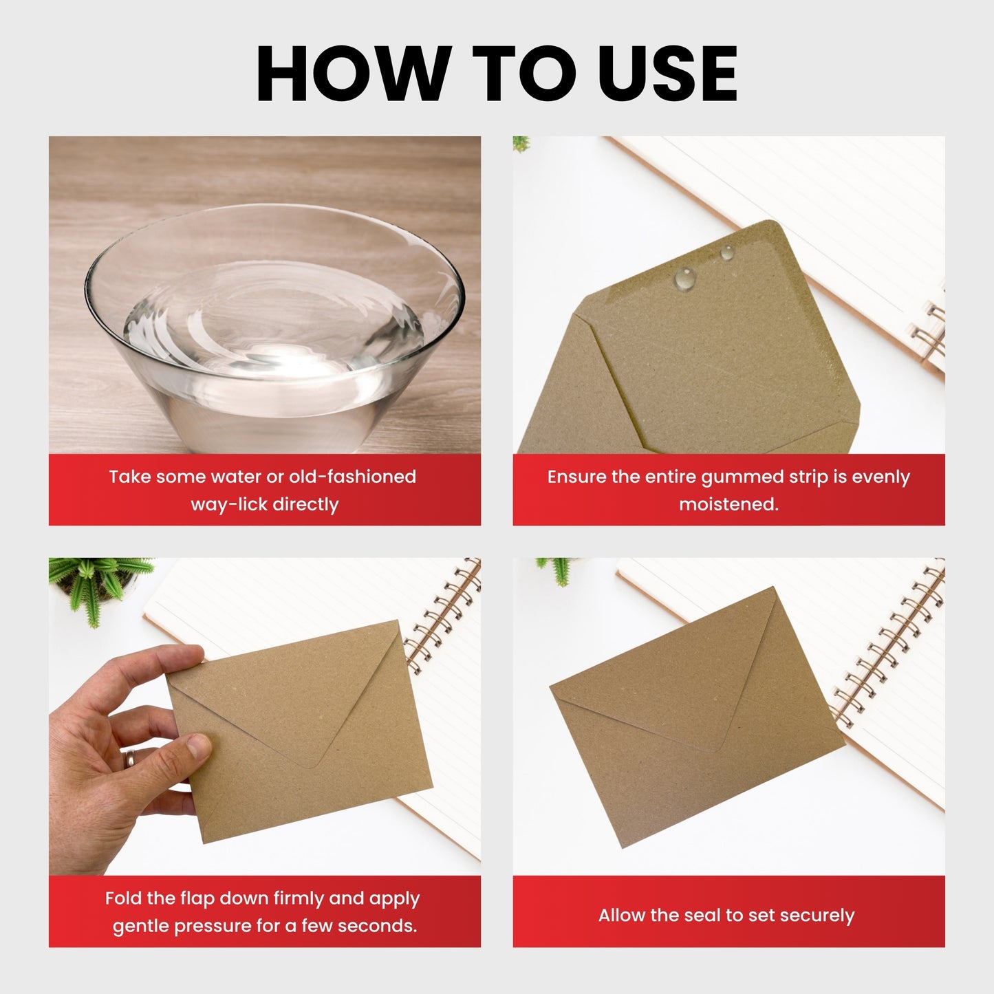 Pack of 50 White 100gsm 100x100mm Gummed Envelopes