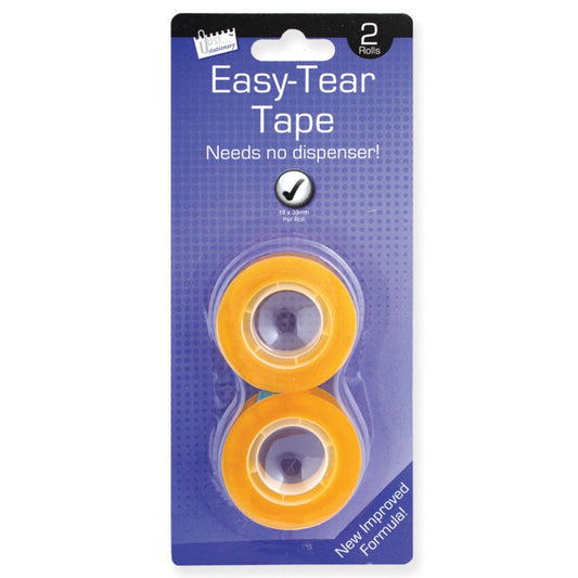 Just Stationery 18mmx33m Easy Tear Tape (Roll of 2)