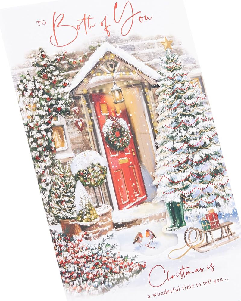 Snow Front Door Scene Both Of You Christmas Card
