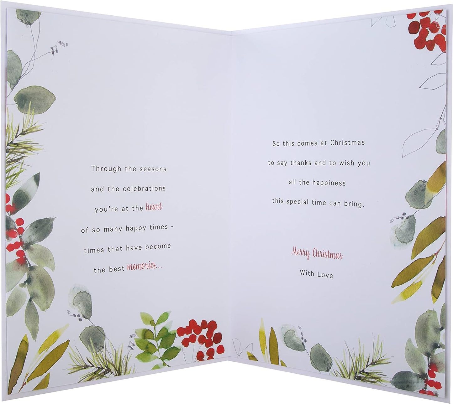Classic Seasonal Foliage Design Boxed Christmas Card for Someone Special
