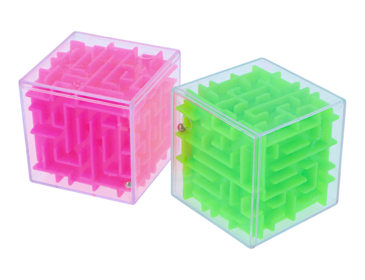 Neon 3D Puzzle Maze Cubes (5.3cm) - Brain Teaser Toys for Kids, Party Favours, Loot Bag Fillers, Classroom Rewards & Fidget Fun