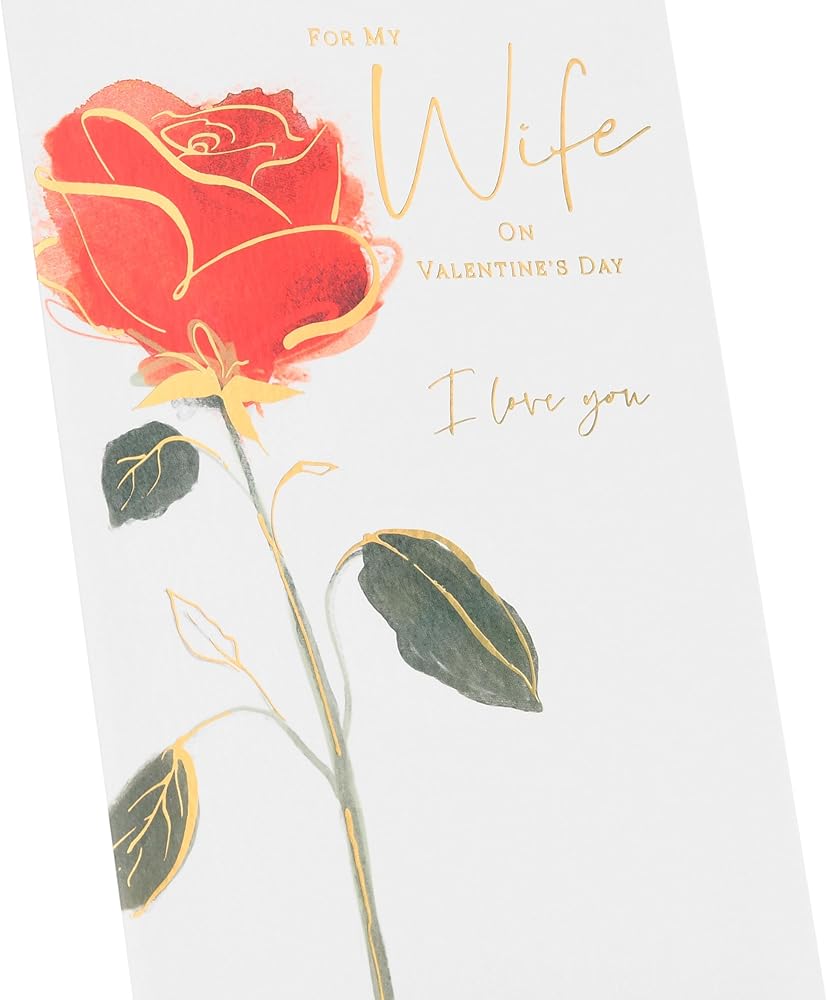 Rose Design Wife Valentine's Day Card