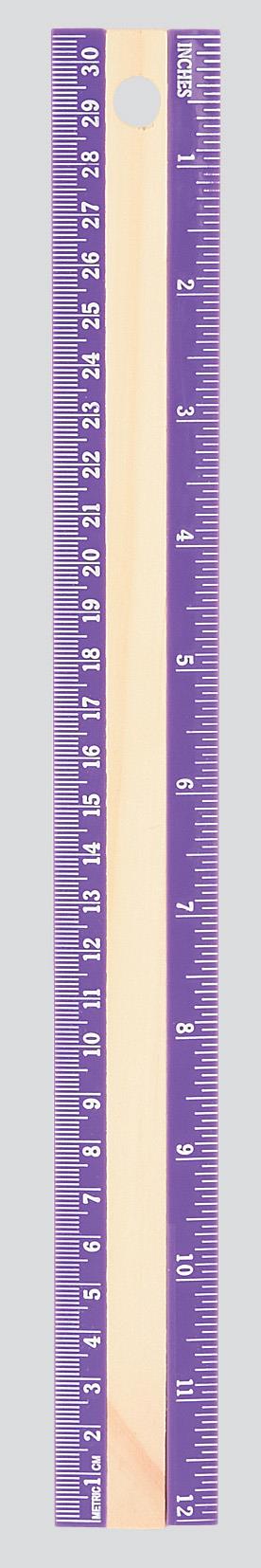 30cm Assorted Colours Wooden Ruler