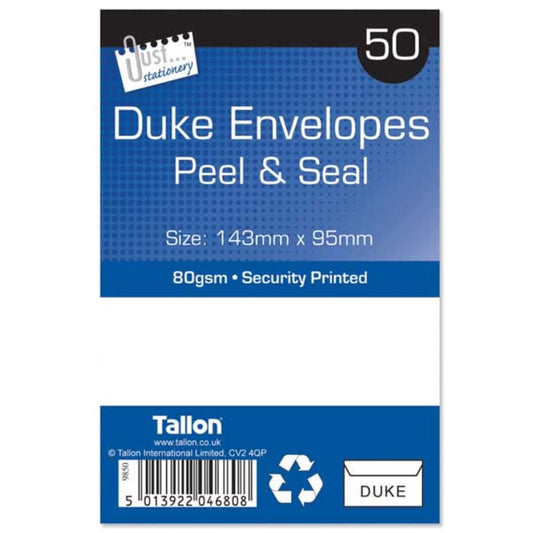 Pack of 50 Peel & Seal Duke White Envelopes