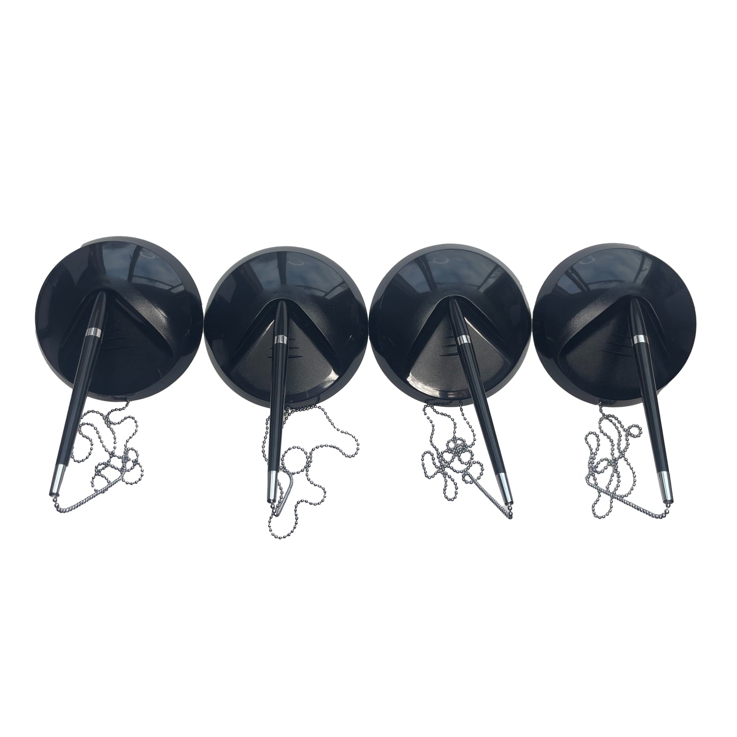 Pack of 4 Black Reception Counter Pens on Chain