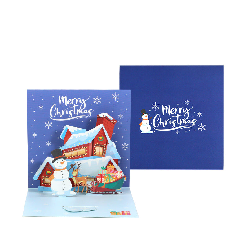 Blue Wonderland Merry Moments 3D Pop Up Christmas Card