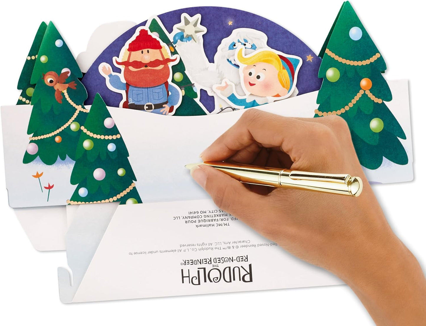 Snow Globe 3D Pop Up Santa & Rudolph Christmas Card