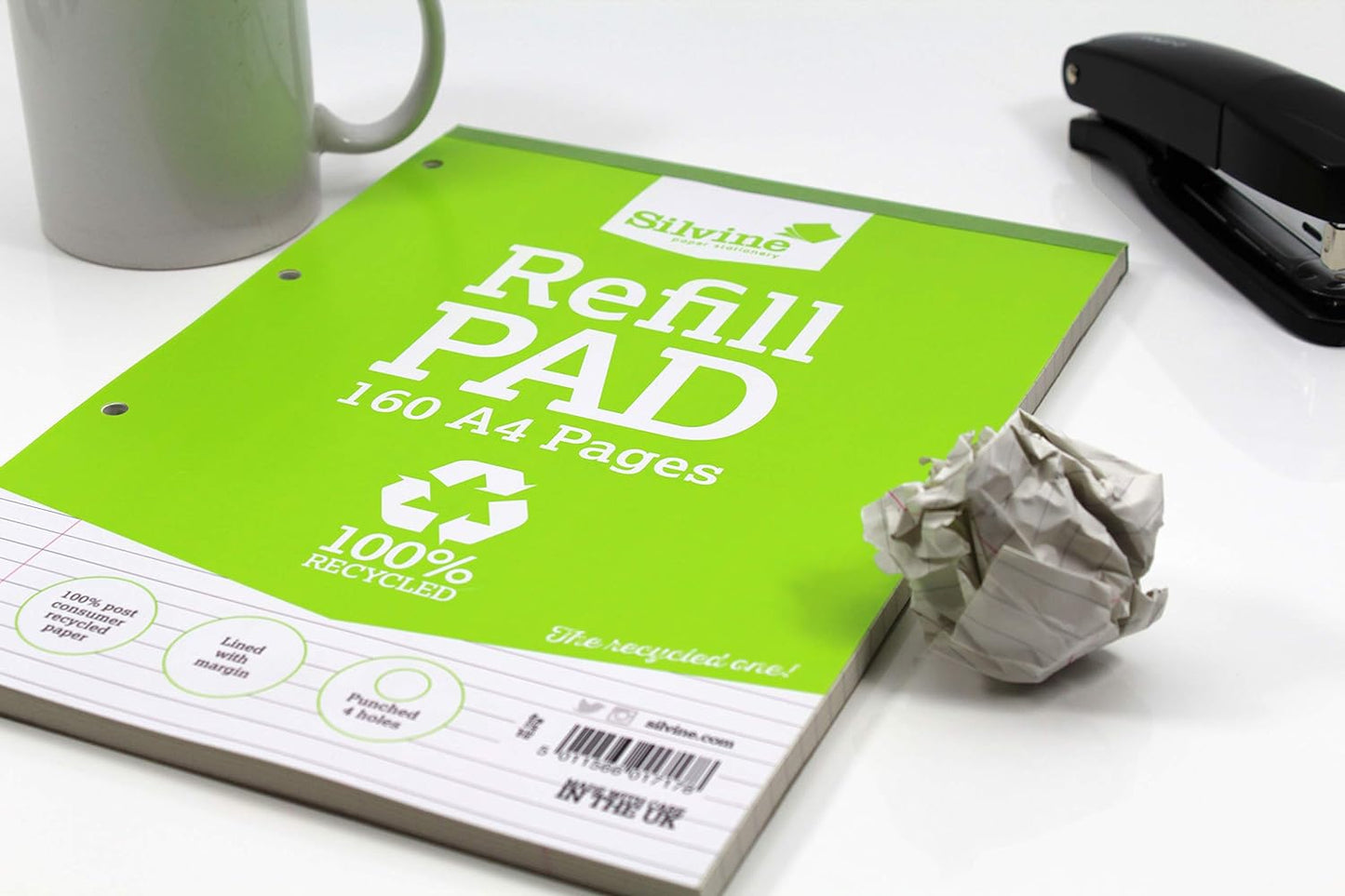 Pack of 6 A4 160 Pages Ruled Feint with Margin Refill Pads