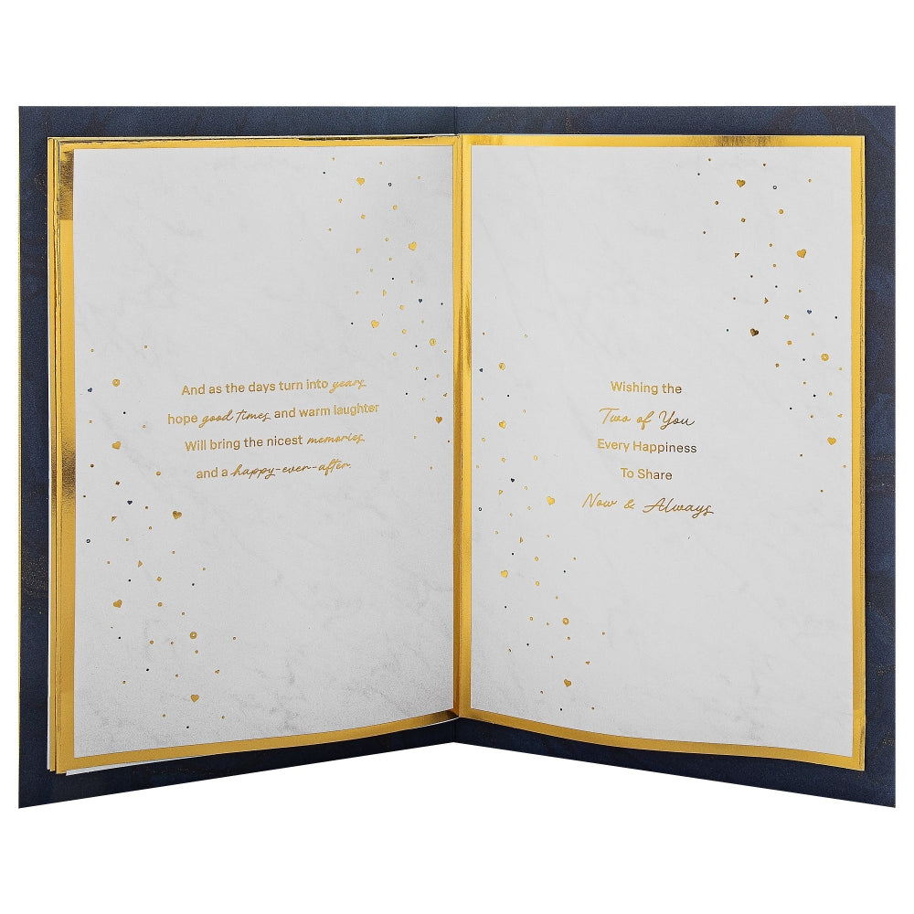 Light Patterned Design with Heart Couple Wedding Congratulations Card