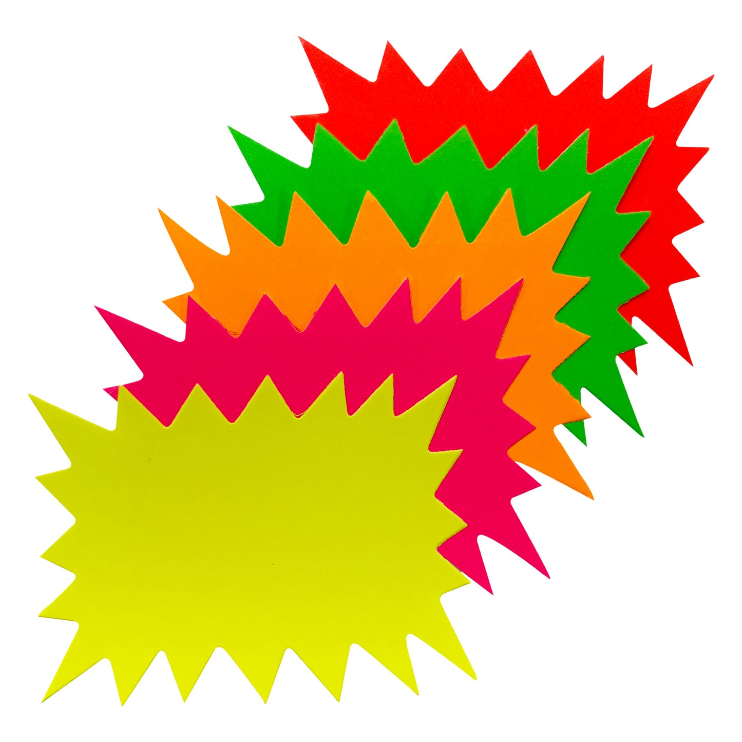 Pack of 240 Assorted Coloured Neon Fluorescent Flashes 150 x 150mm