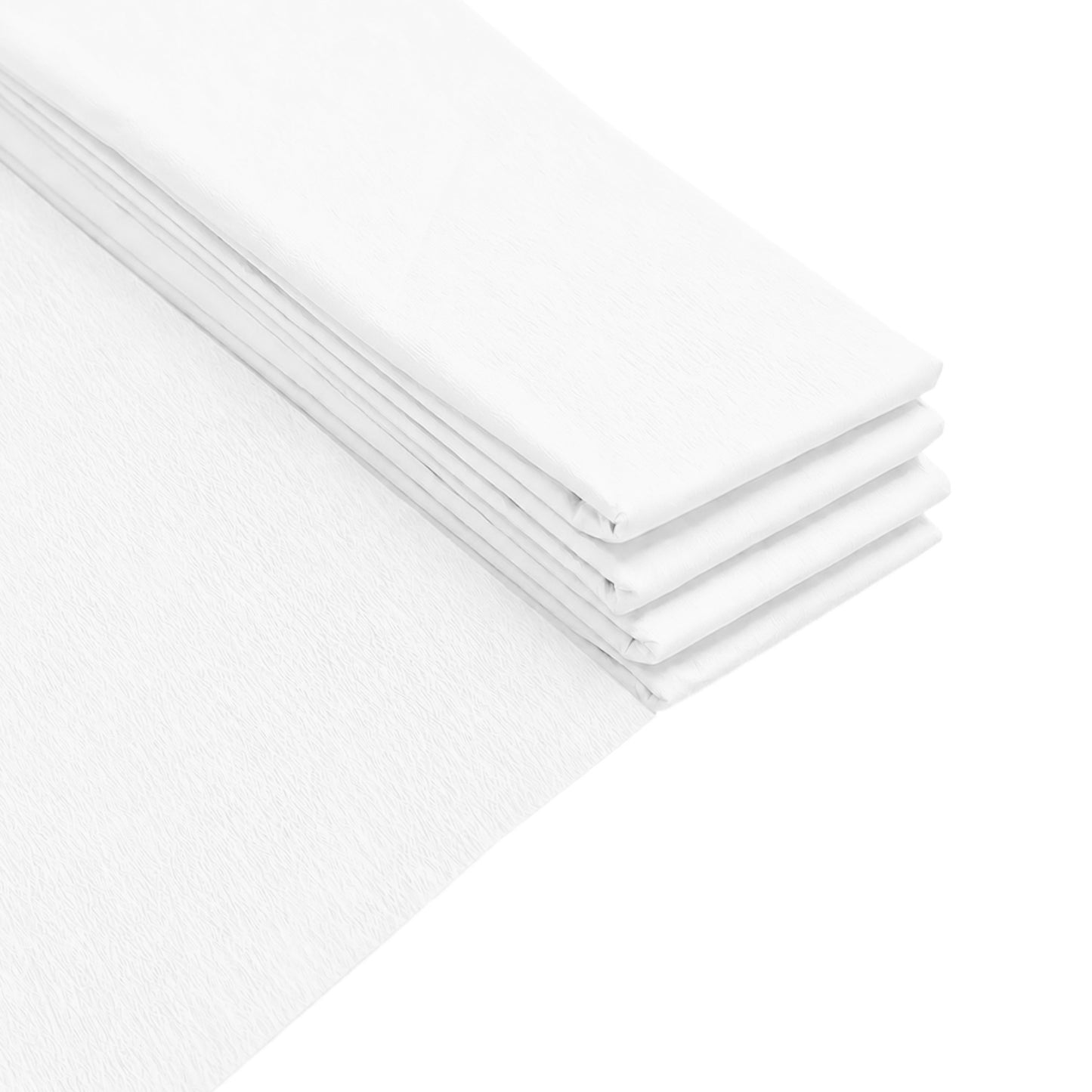 Pack of 20 White Crepe Paper Sheets 50cm x 2m 17GSM 35% Stretch Craft Paper