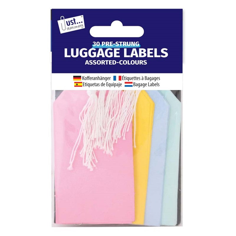Pack of 30 Luggage Labels Mixed Colour 135 x 75mm