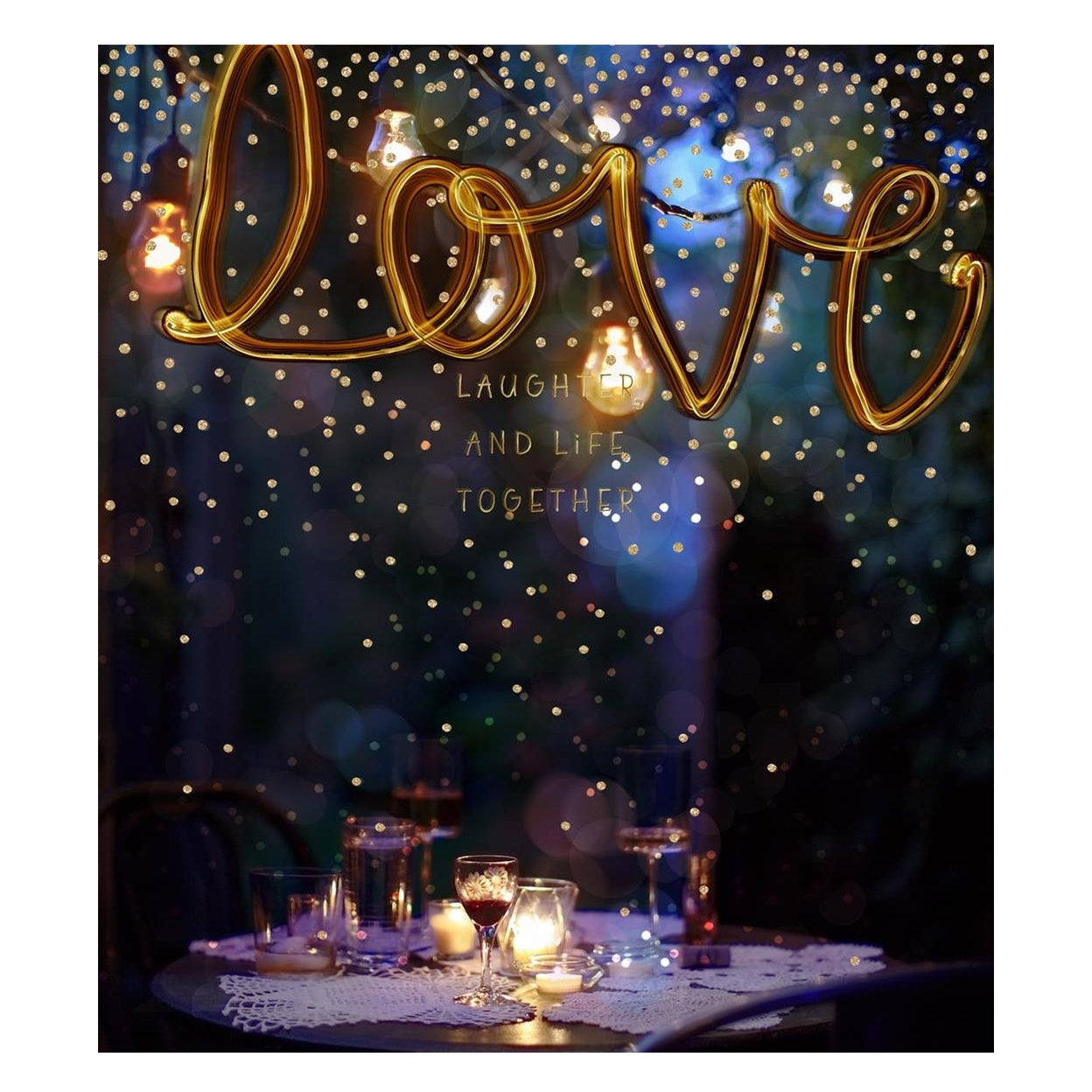 Anniversary Card Love Laughter and Life Together Sparkling Design