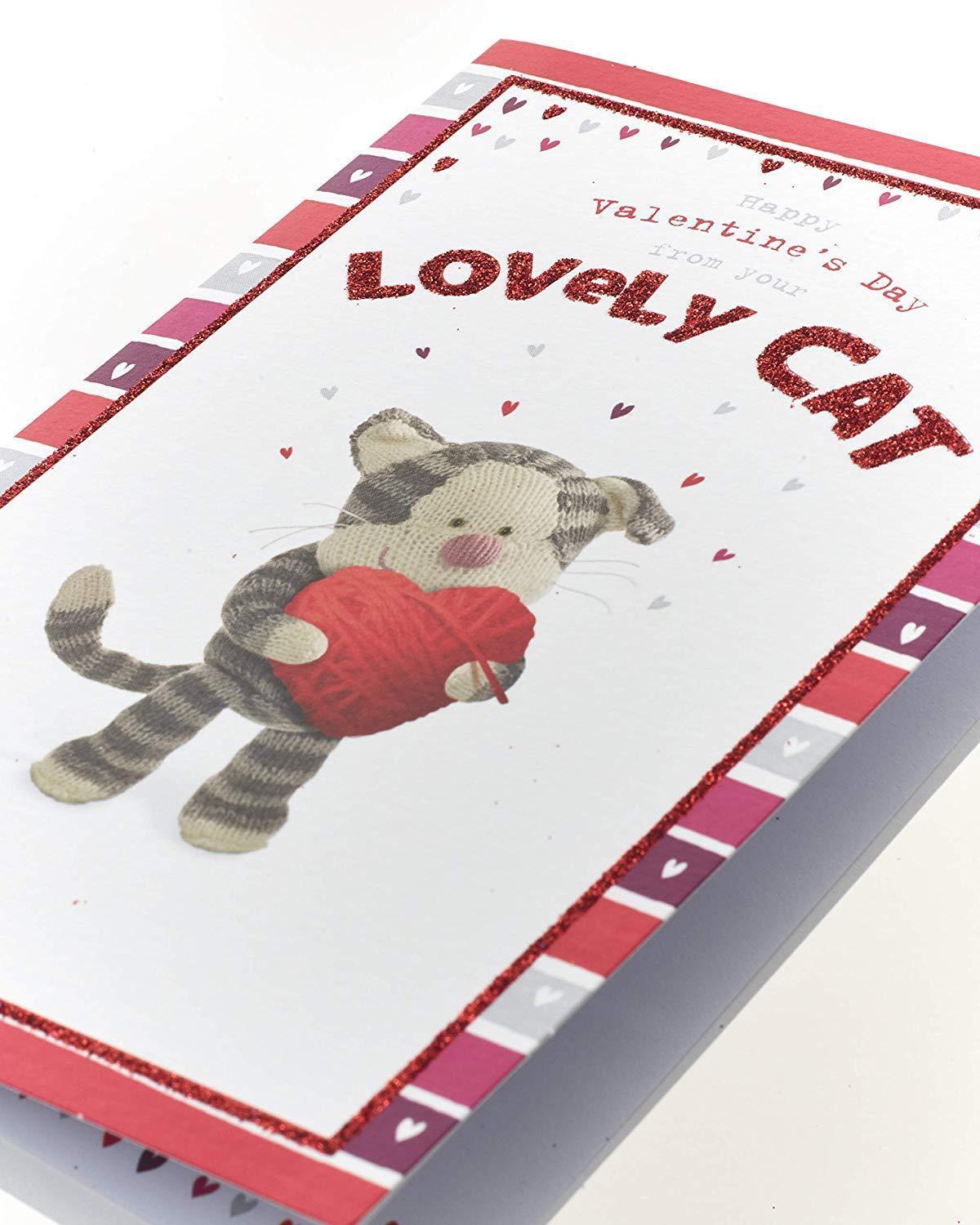 From Your Lovely Cat With Heart Valentine's Day Card