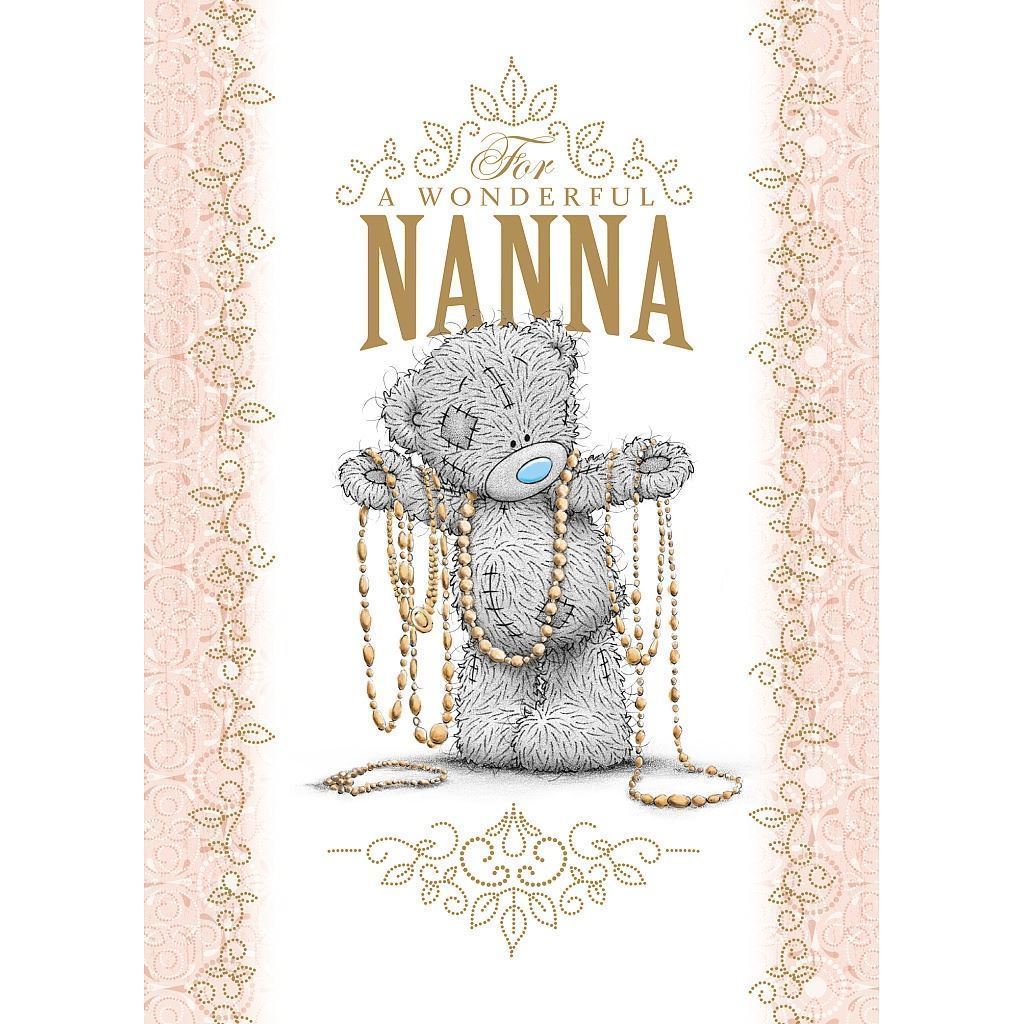 Nanna Tatty Teddy Wearing Beads Jewellery Design Mother's Day Card