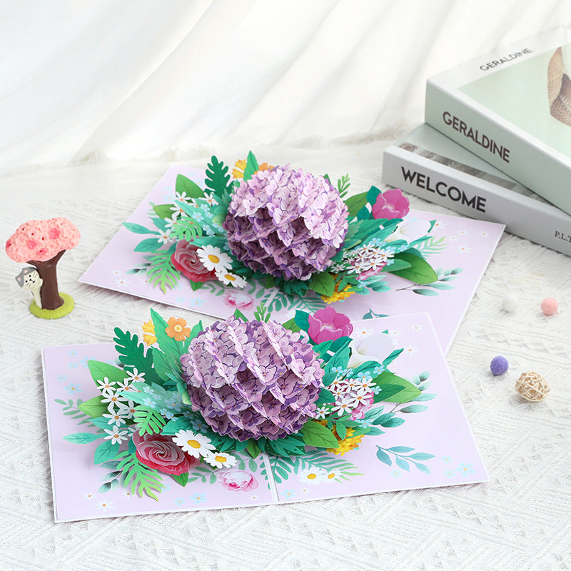Garden of Grace Hydrangea 3D Pop Up Greeting Card