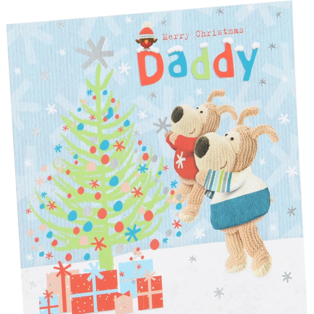 Boofle Near Xmas Tree Daddy Christmas Card