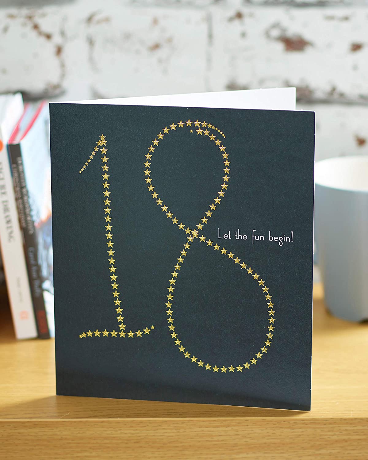 Let The Fun Begin Gold Star Design 18th Birthday Card