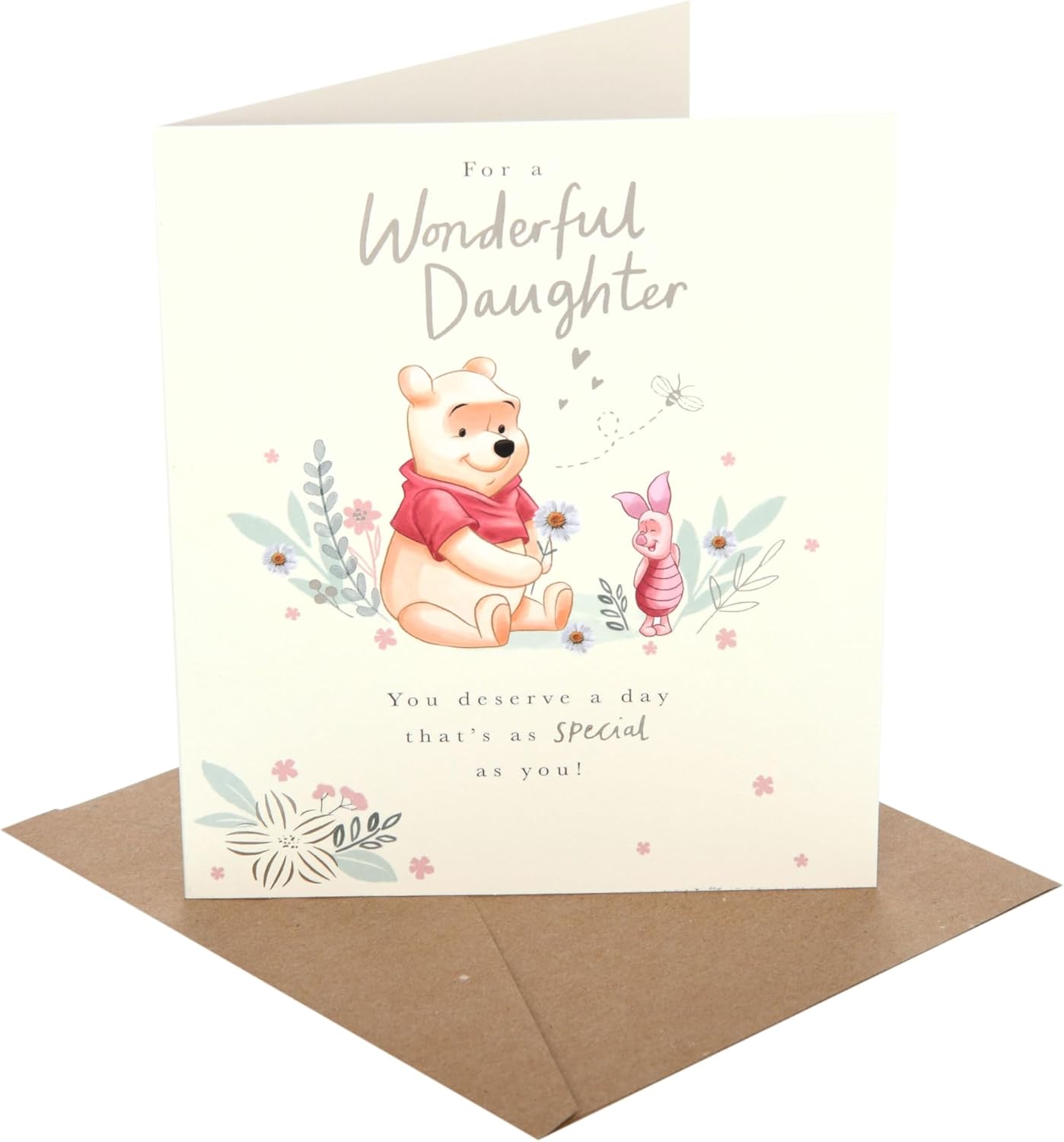 Disney Winnie the Pooh and Piglet Daughter Birthday Card