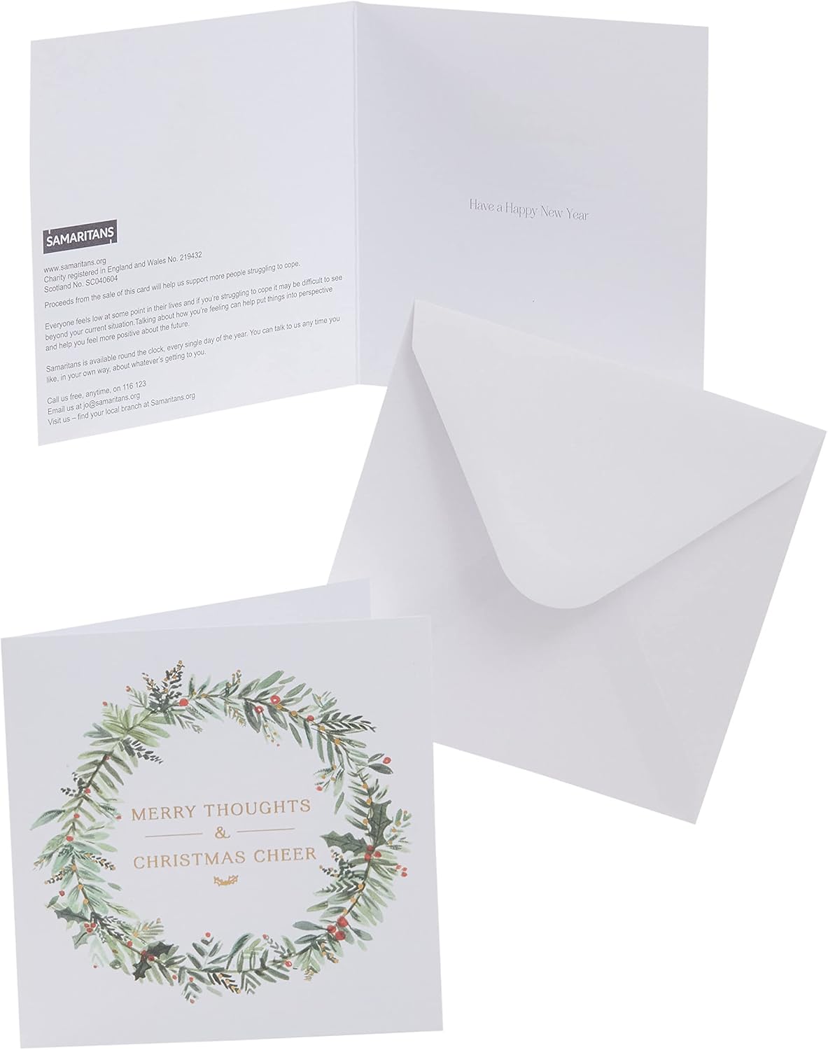 Multipack of 10 Berry Christmas Luxury Design Christmas Cards with Envelopes