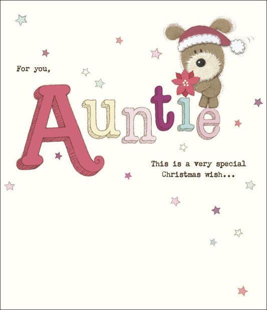 Lots Of Woof For You Auntie Christmas Card 
